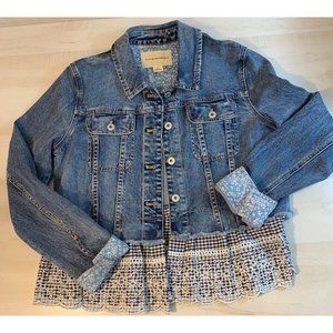 Anthropologie Pilcro And The Letterpress Jacket Sz Large Womens Denim Ruffle
